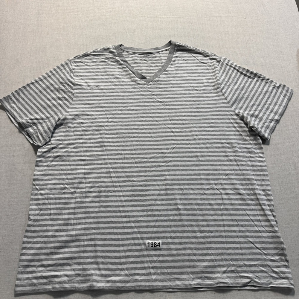 Amazon Essentials T-Shirt Mens 2XL Grey Striped New  without Tags